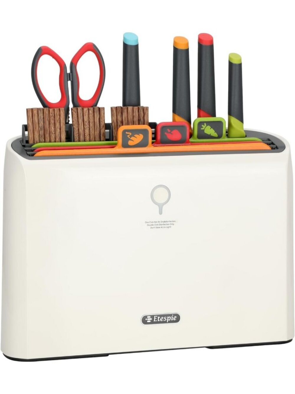 Self-Cleaning Cutting Board Set with 4 Knives, Color-Coded Boards & Scissors